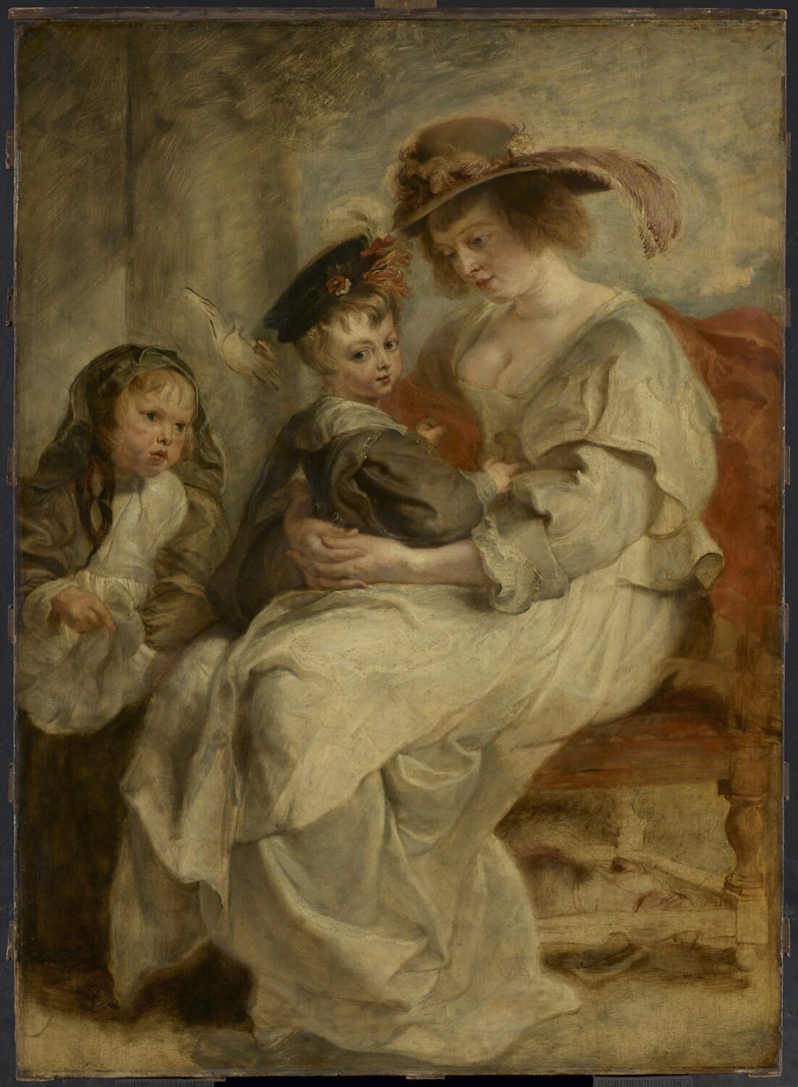 Portrait d'Hélène Fourment (1614-1673), la deuxième femme de l'artiste, et leurs enfants, Clara Johanna (née en 1632) et Frans (né en 1633) - Peter Paul Rubens
