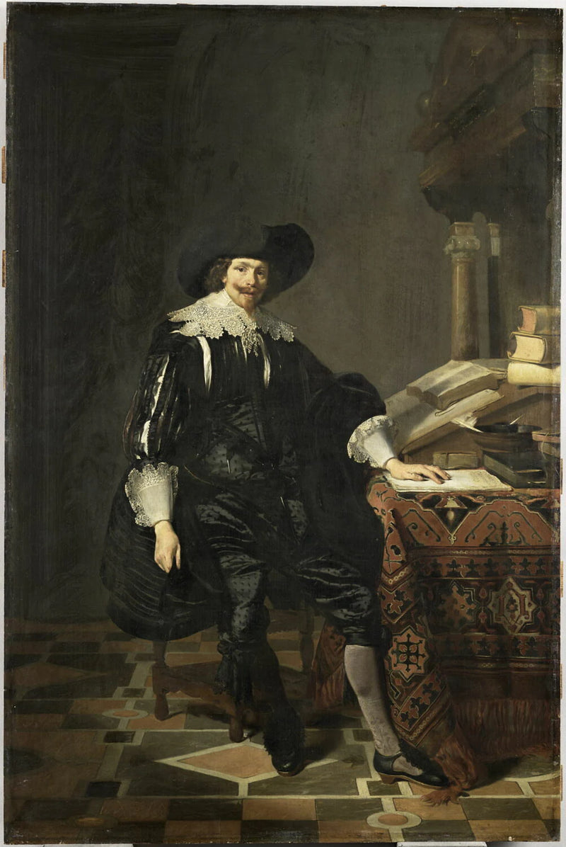Portrait d'un homme assis près d'une table - Thomas de Keyser