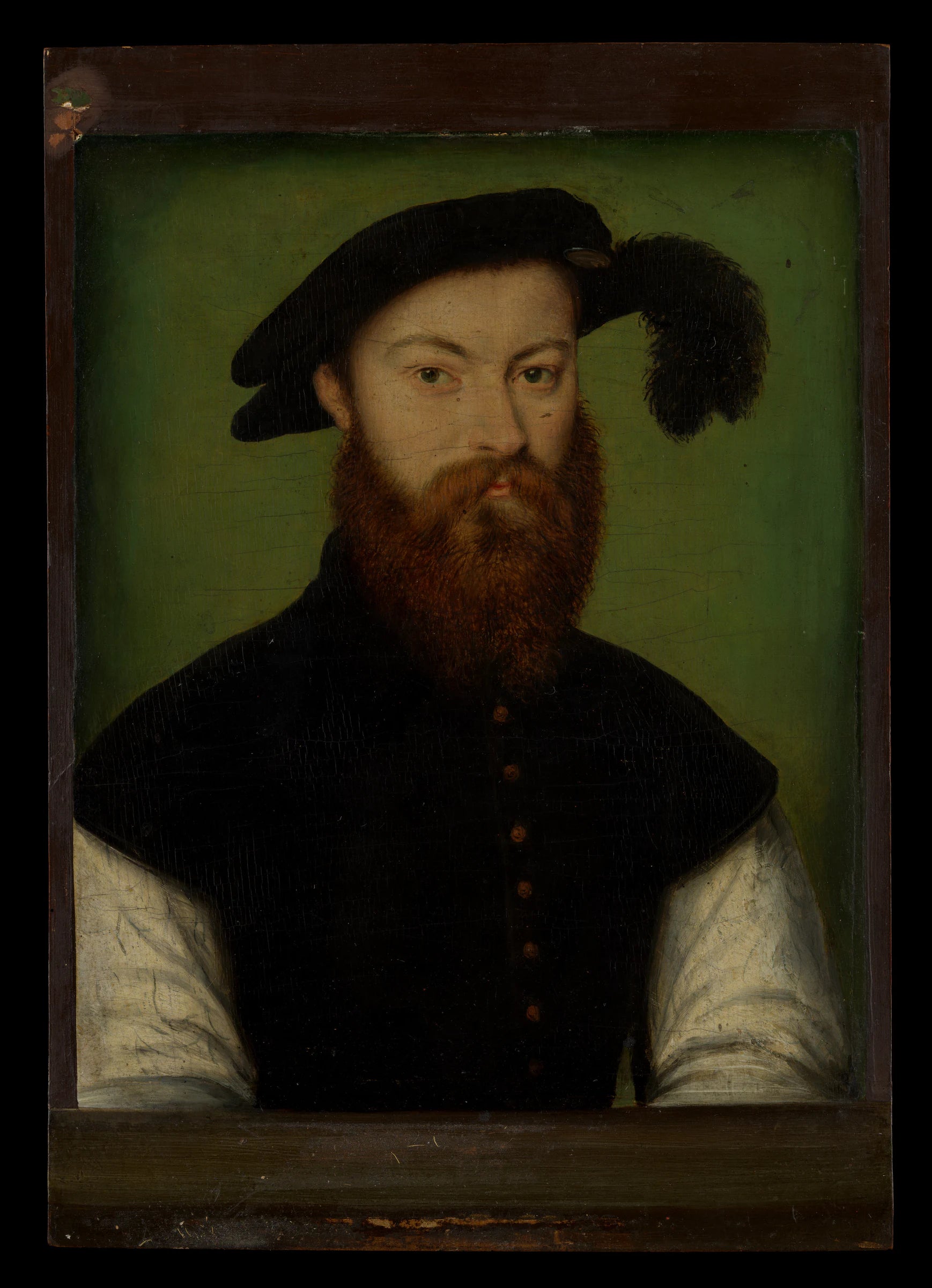 Portrait d'homme au chapeau à plumes noires - Corneille de Lyon