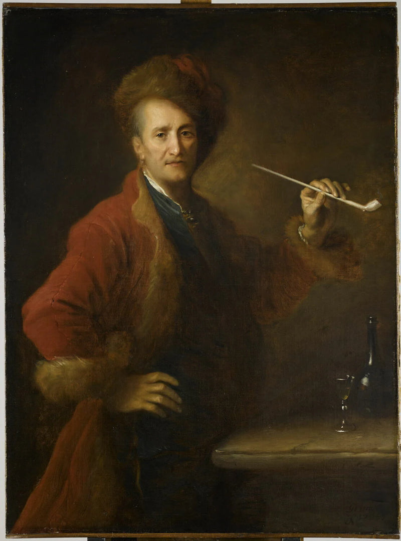 Portrait d'homme en costume polonais, une pipe à la main - Alexis Grimou