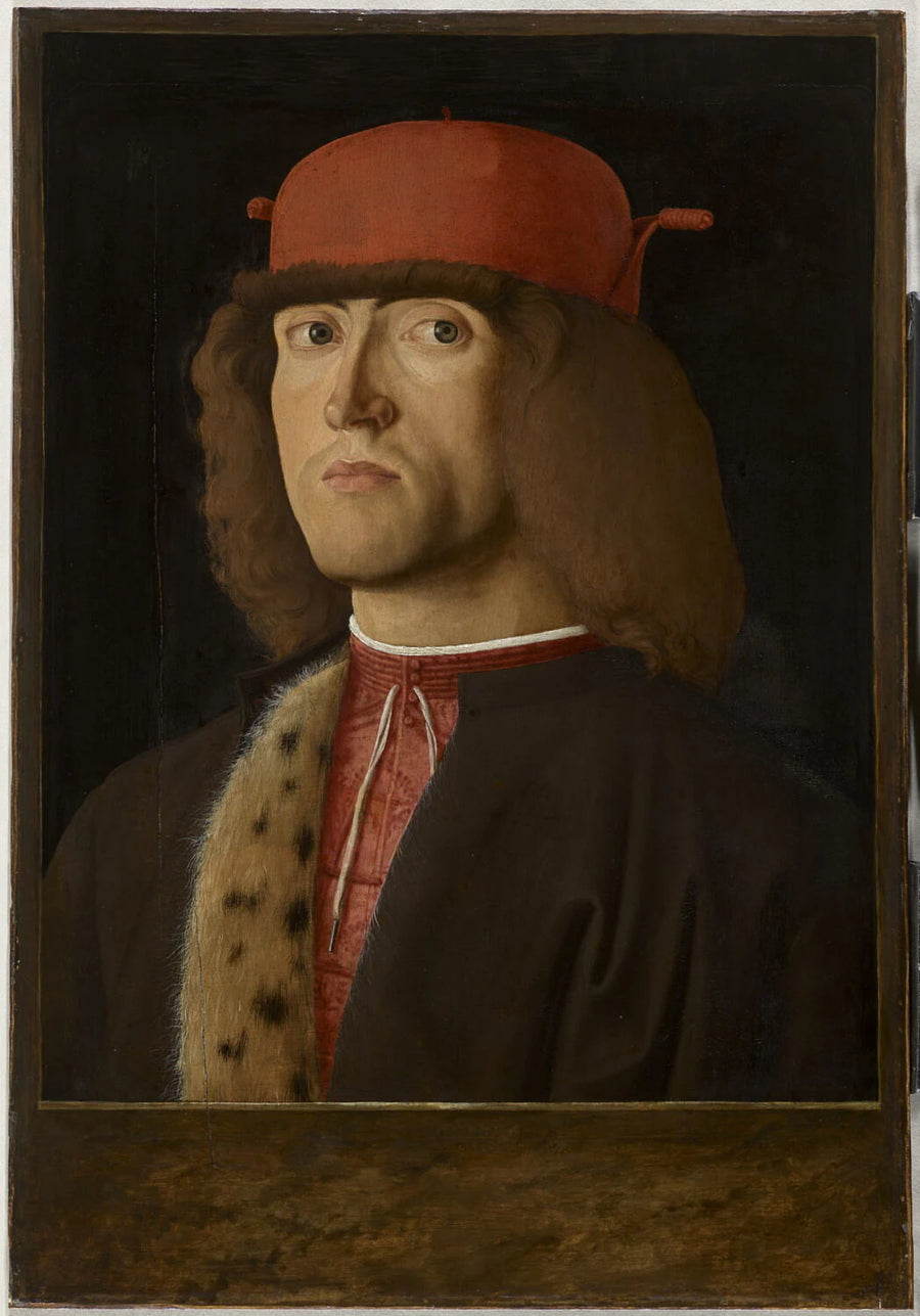 Portrait d'homme (Giulio Mellini ?). Au revers, Paysage avec un oranger sur lequel sont accrochés deux écussons dont l'un porte des armoiries qui ont été identifiées avec celles de Giulio Mellini - Artiste inconnu