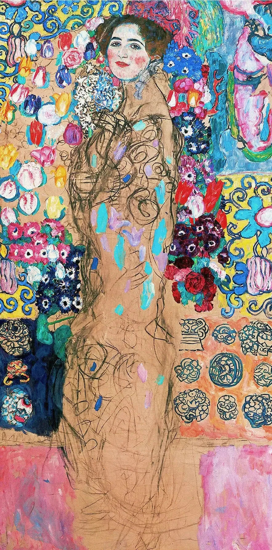 Portrait inachevé de Maria Munk - Gustav Klimt image 1 reproduction artisanale de tableau