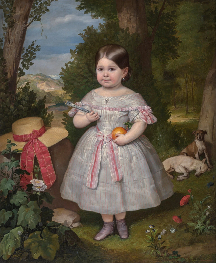 Portrait d'une jeune fille dans un paysage - Carlos Luis de Ribera y Fieve