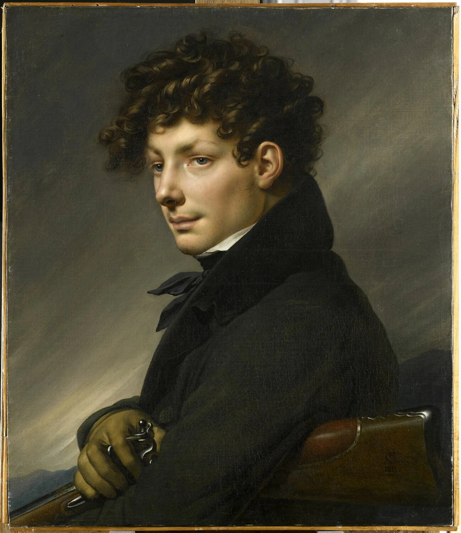 Portrait de jeune homme en chasseur - Anne-Louis Girodet de Roucy-Trioson