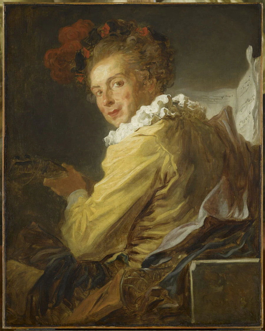 Portrait de Louis Richard de La Bretèche en costume de fantaisie, dit autrefois : La Musique. Portrait de M. de La Bretèche, frère de l'abbé de Saint-Non. - Jean-Honoré Fragonard