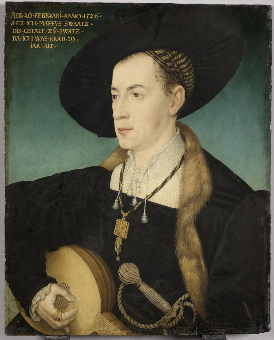 Portrait de Matthäus Schwartz (Augsbourg, 1497-1574) jouant du luth - Hans Maler