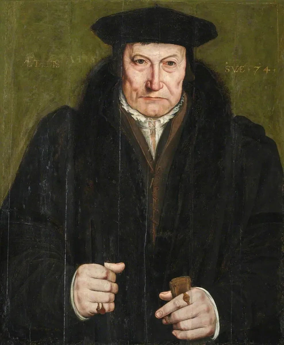 Portrait of a Gentleman (sometimes identified as Bishop Fisher, 1469–1535) - Hans Holbein le Jeune image 1 reproduction artisanale de tableau