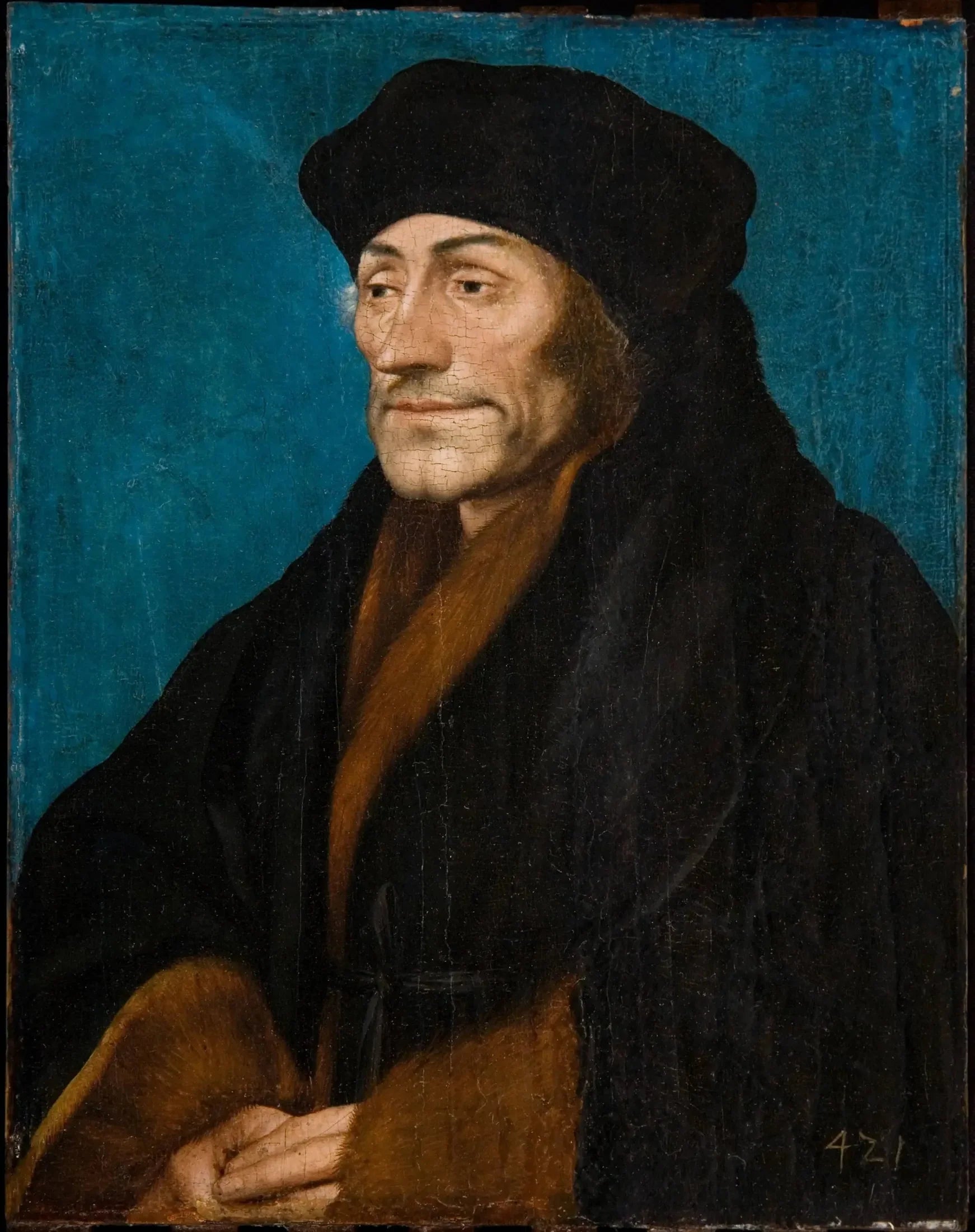 Portrait of Erasmus of Rotterdam - Hans Holbein le Jeune image 1 reproduction artisanale de tableau