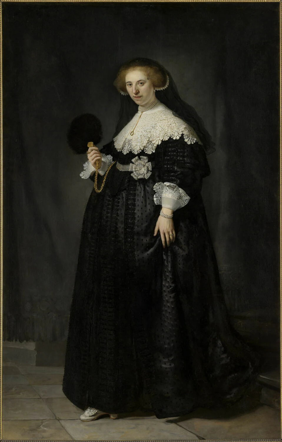 Portrait d'Oopjen Coppit en costume à la française - Rembrandt