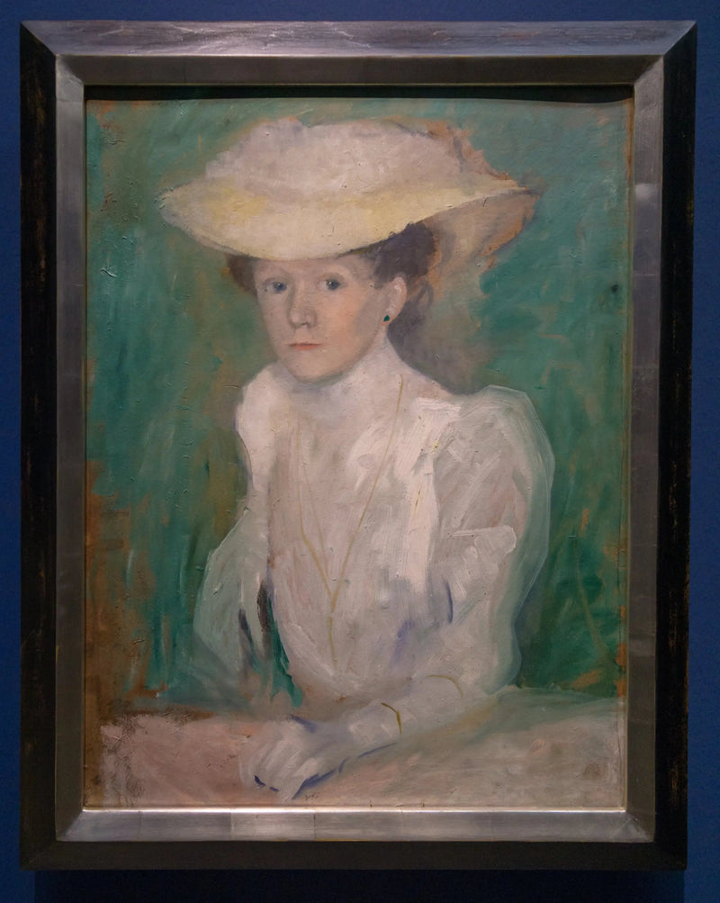 Portrait Ottilie Macke en blouse blanche - August Macke
