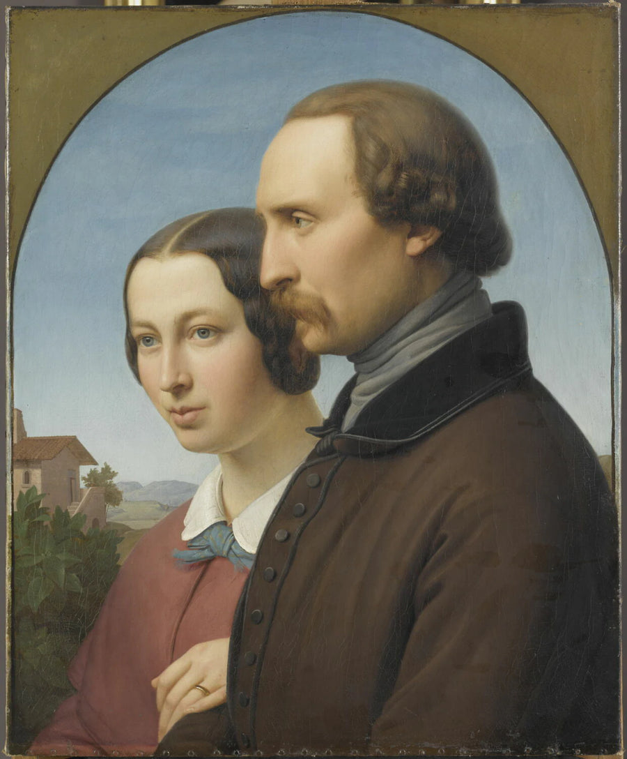 Portrait du peintre Ernst Deger (1809-1885) et de son épouse Auguste, née Hammelrath - Franz Ittenbach