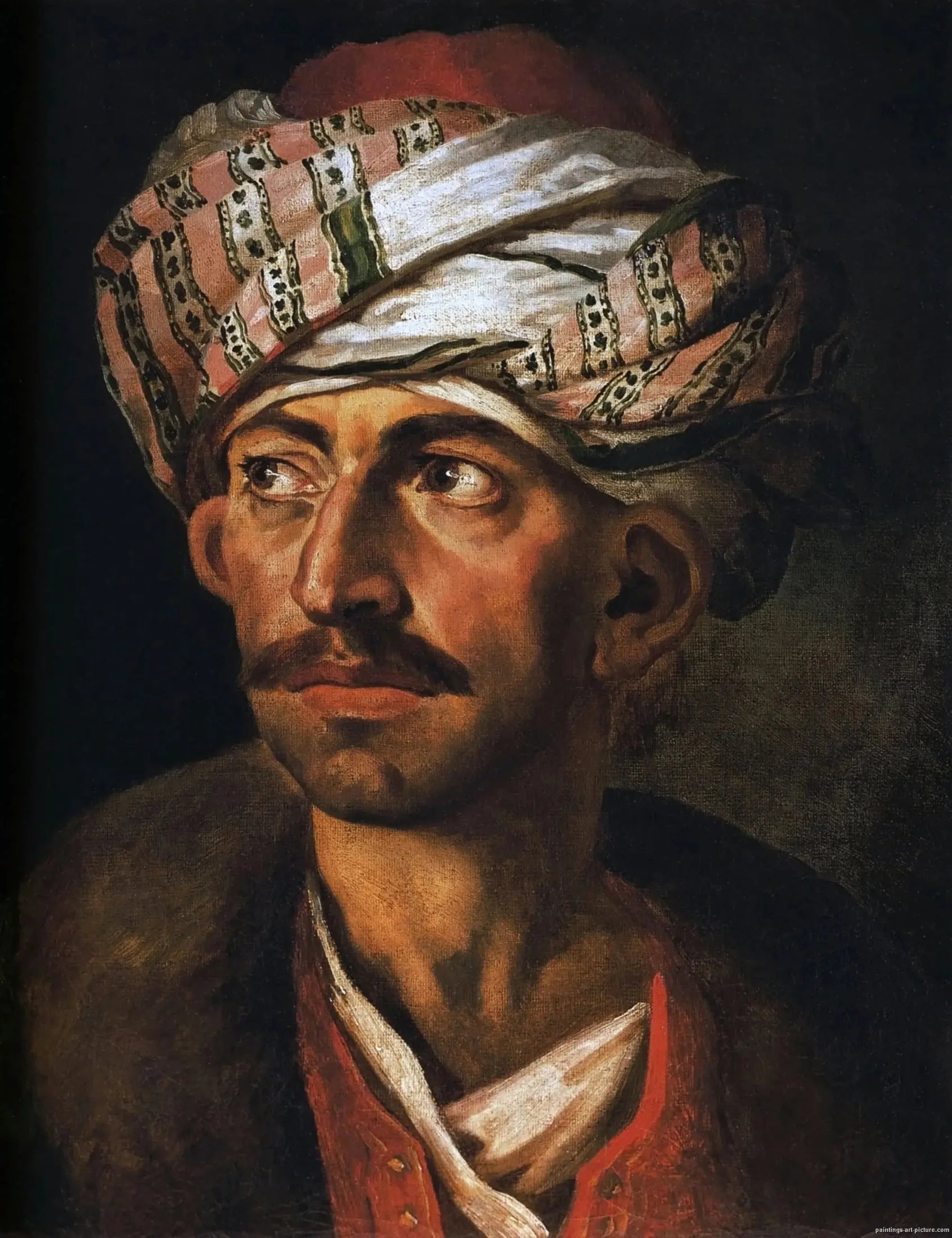 Portrait présomptif de Mustapha - Théodore Géricault image 1 copie de tableau peinte à la main
