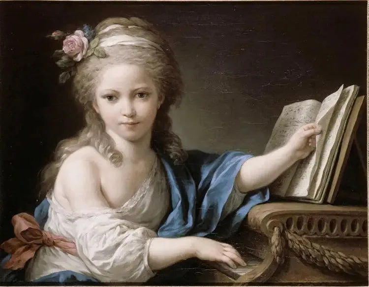 Portrait présumé de Joséphine, fille de Bergeret de Grancourt, touchant le piano-forte - Louis Jean François Lagrenée