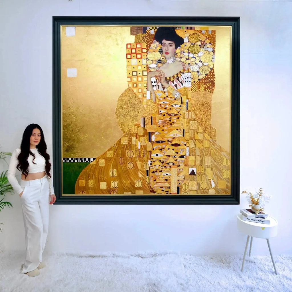 Portrait Réimaginé d'Adele Bloch-Bauer par Master Apollon | 200 x 200 cm image 2 reproduction réalisée par Alpha Reproduction