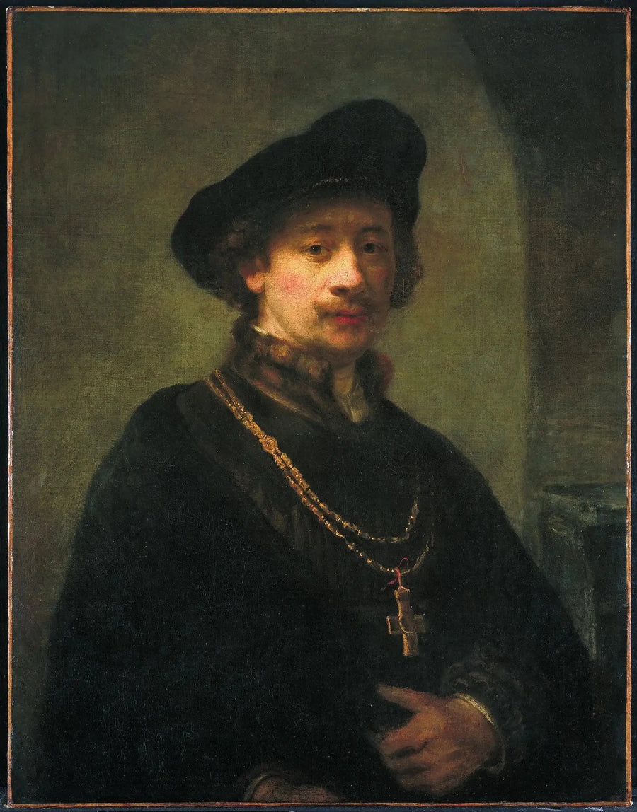 Portrait de Rembrandt au béret, à la chaîne d’or et à la croix – suiveur, après 1640