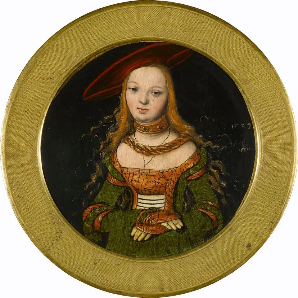 Portrait rond d'une jeune femme - Lucas Cranach the Elder image 1 reproduction artisanale de tableau