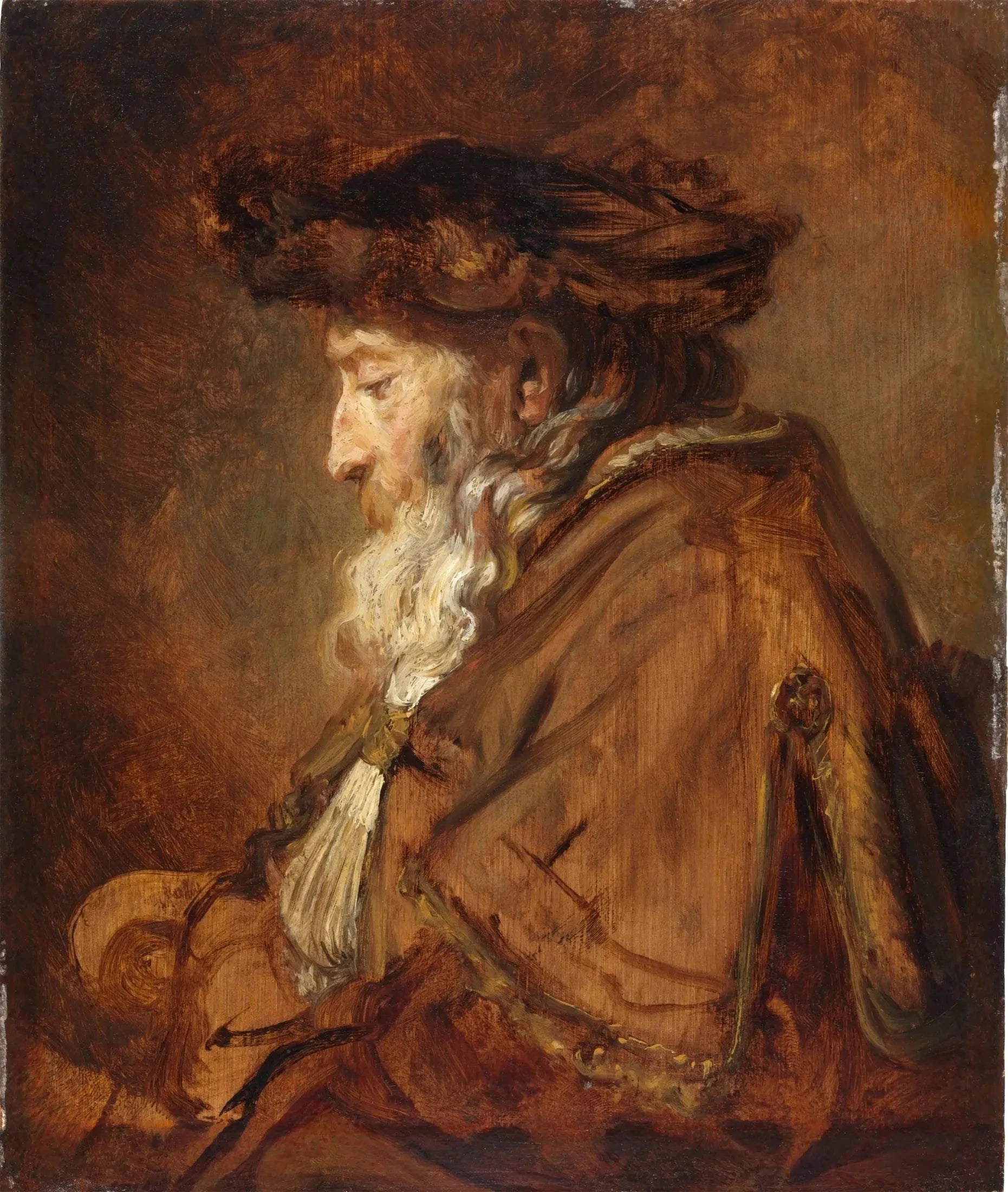 Portrait d’un vieil homme, dit rabbin — attribué à Rembrandt, vers 1645