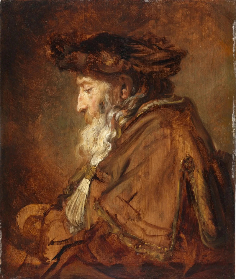 Portrait d’un vieil homme, dit rabbin – attribué à Rembrandt