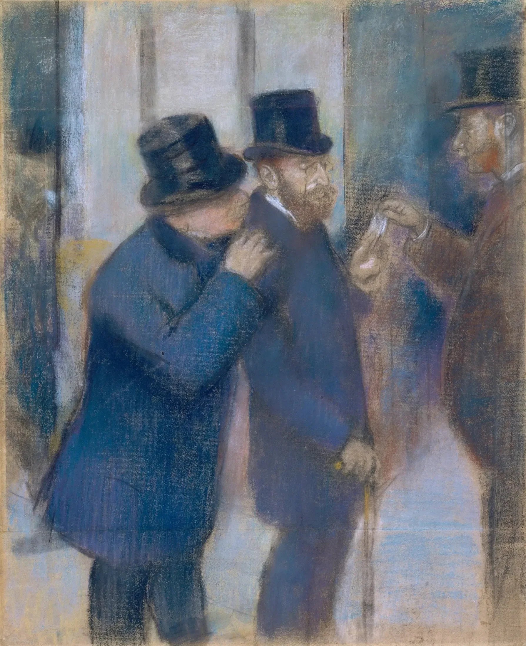 Portraits à la Bourse - Edgar Degas image 1 reproduction artisanale de tableau
