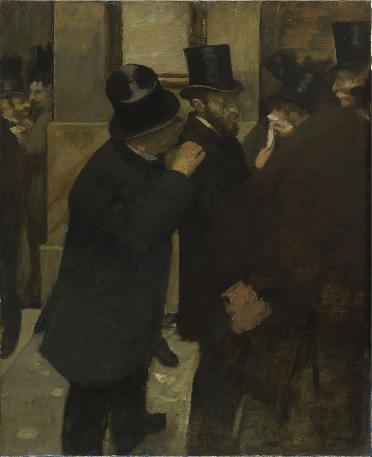 Portraits à la Bourse - Edgar Degas image 1 tableau peint à l’huile sur toile