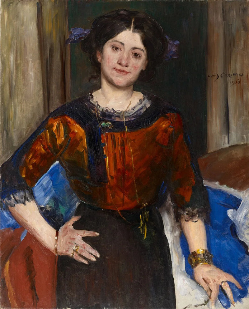 Porträt Charlotte Corinth in brauner Bluse - Lovis Corinth