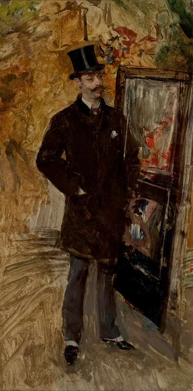 Porträt eines Mannes mit Zylinder - Giovanni Boldini image 1 tableau peint à l’huile sur toile