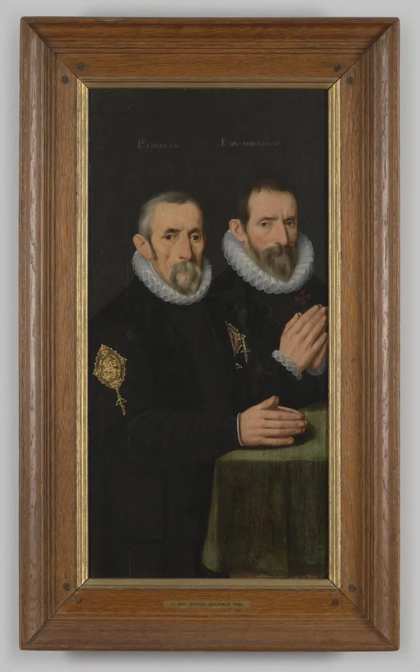 Portret "Twee oversten van een St. Joris schuttersgilde" op hout, toegeschreven aan P. Pourbus jr., ca.1580 - Frans Pourbus the Younger image 1 reproduction réalisée par Alpha Reproduction