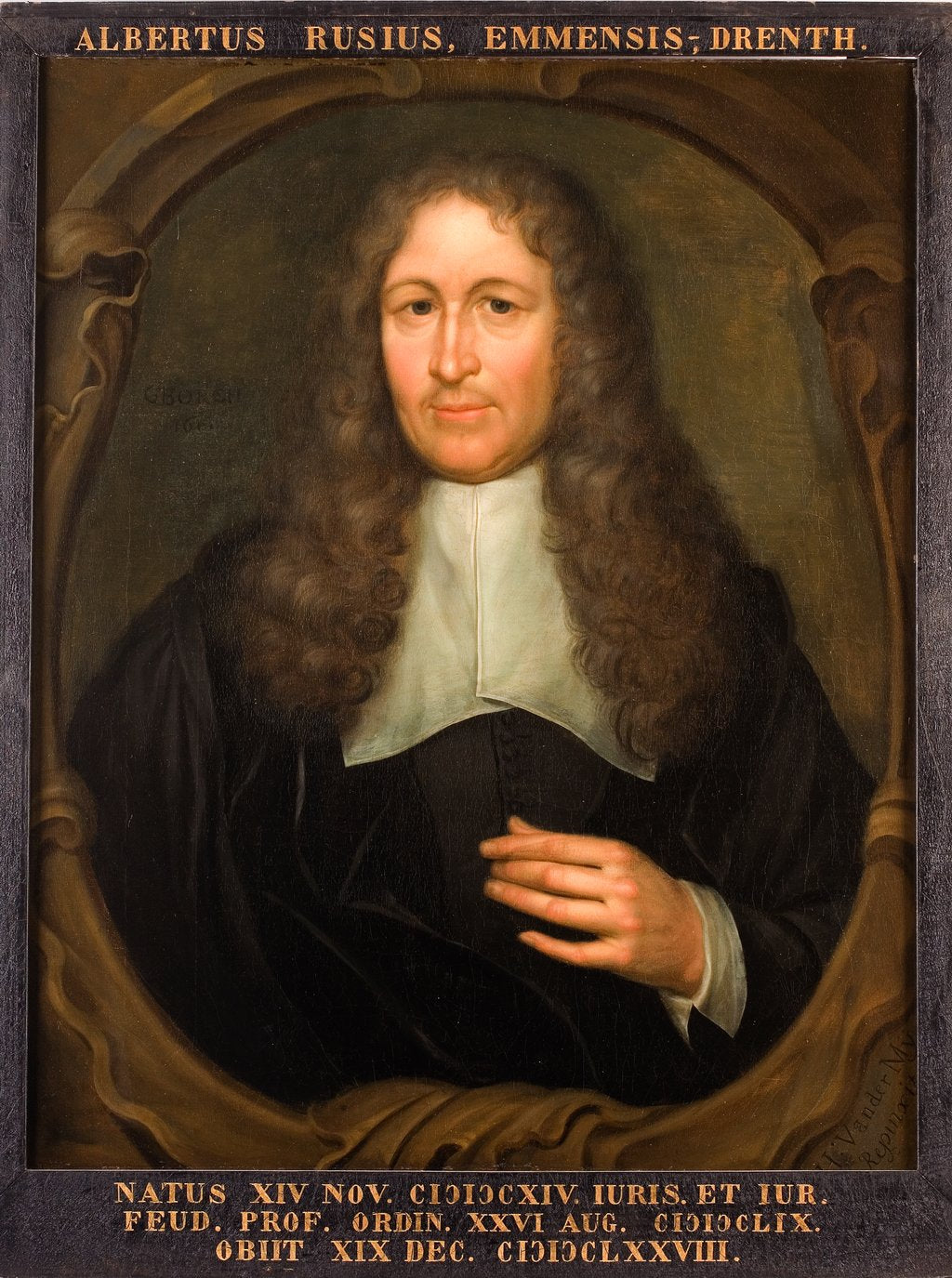 Portret van Albertus Rusius, hoogleraar Rechtsgeleerdheid te Leiden - Gerard ter Borch image 1 copie peinte à la main à l’huile