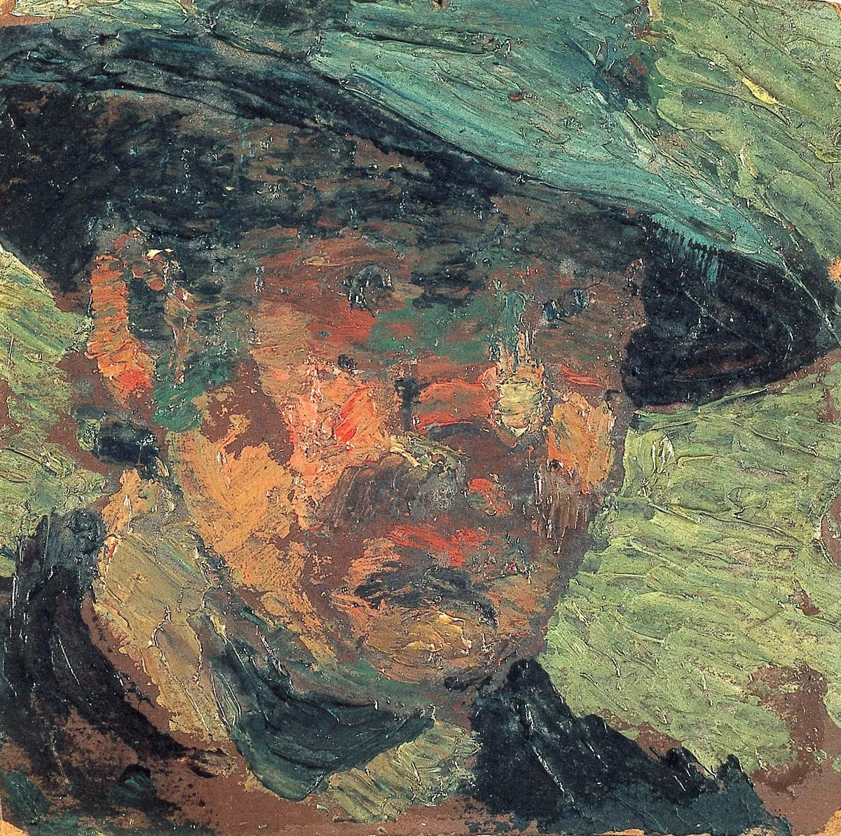 Portret van een man met hoed - Theo van Doesburg image 1 reproduction artisanale de tableau