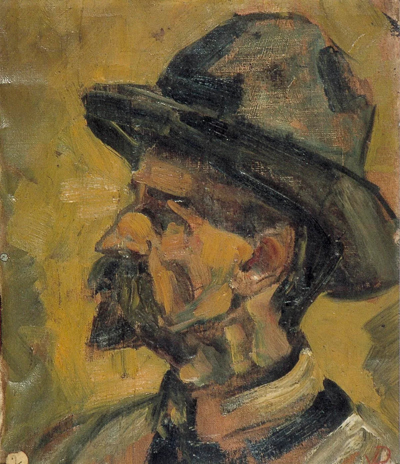 Portret van een man met hoed - Theo van Doesburg