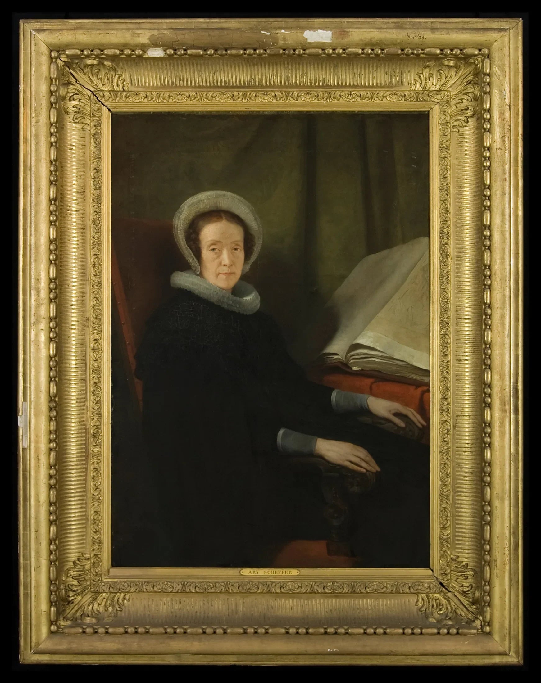 Portret van ’s kunstenaars moeder in weduwengewaad - Ary Scheffer image 1 reproduction d’œuvre d’art à l’huile