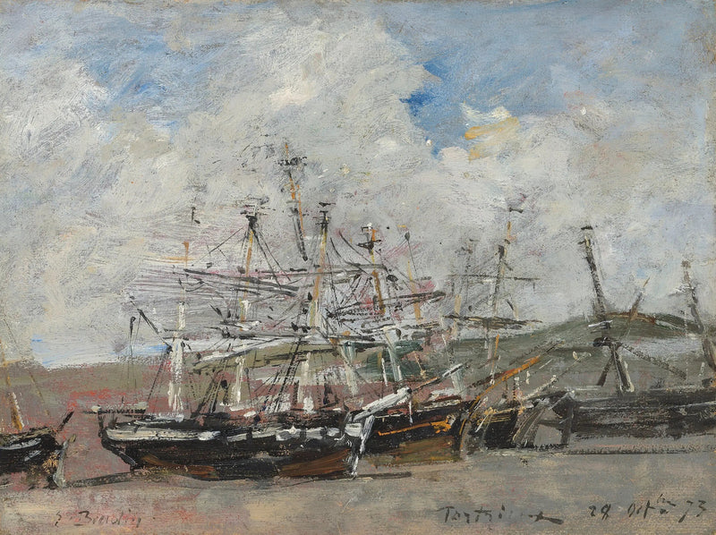 Portrieux. Le port à marée basse - Eugène Boudin