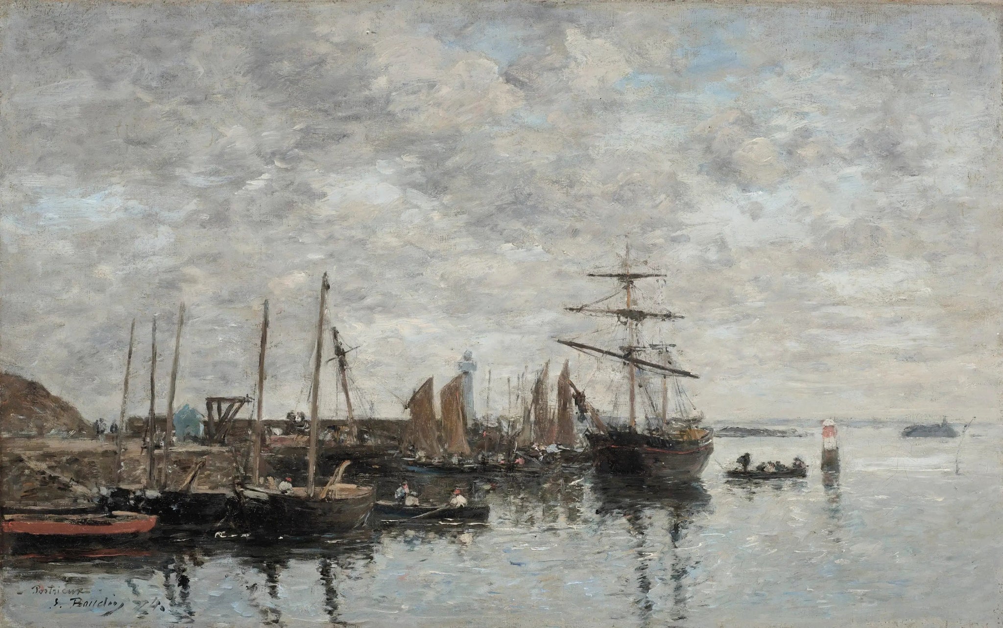 Portrieux, le port - Eugène Boudin image 1 reproduction d’œuvre d’art à l’huile