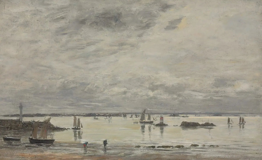 Portrieux, le port marée basse - Eugène Boudin