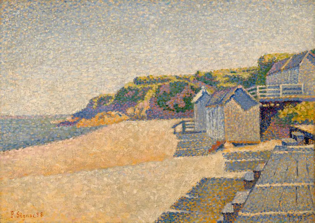 Portrieux, Les Cabines de Bain, Opus 185 (Plage de la Comtesse) - Paul Signac image 1 copie de tableau peinte à la main
