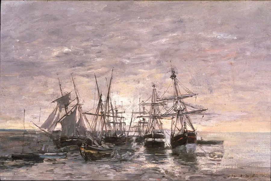 Portrieux - Marée basse - Eugène Boudin image 1 reproduction de peinture à l’huile