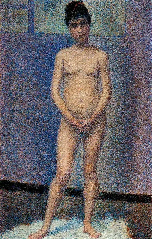 Poseuse de face - Georges Seurat image 1 reproduction de peinture à l’huile