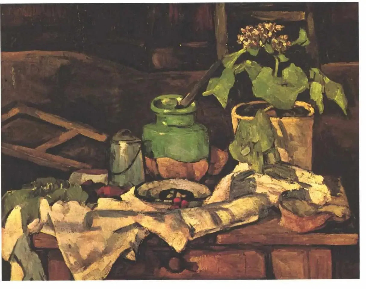 Pot de fleurs sur une table - Paul Cézanne image 1 copie de tableau peinte à la main