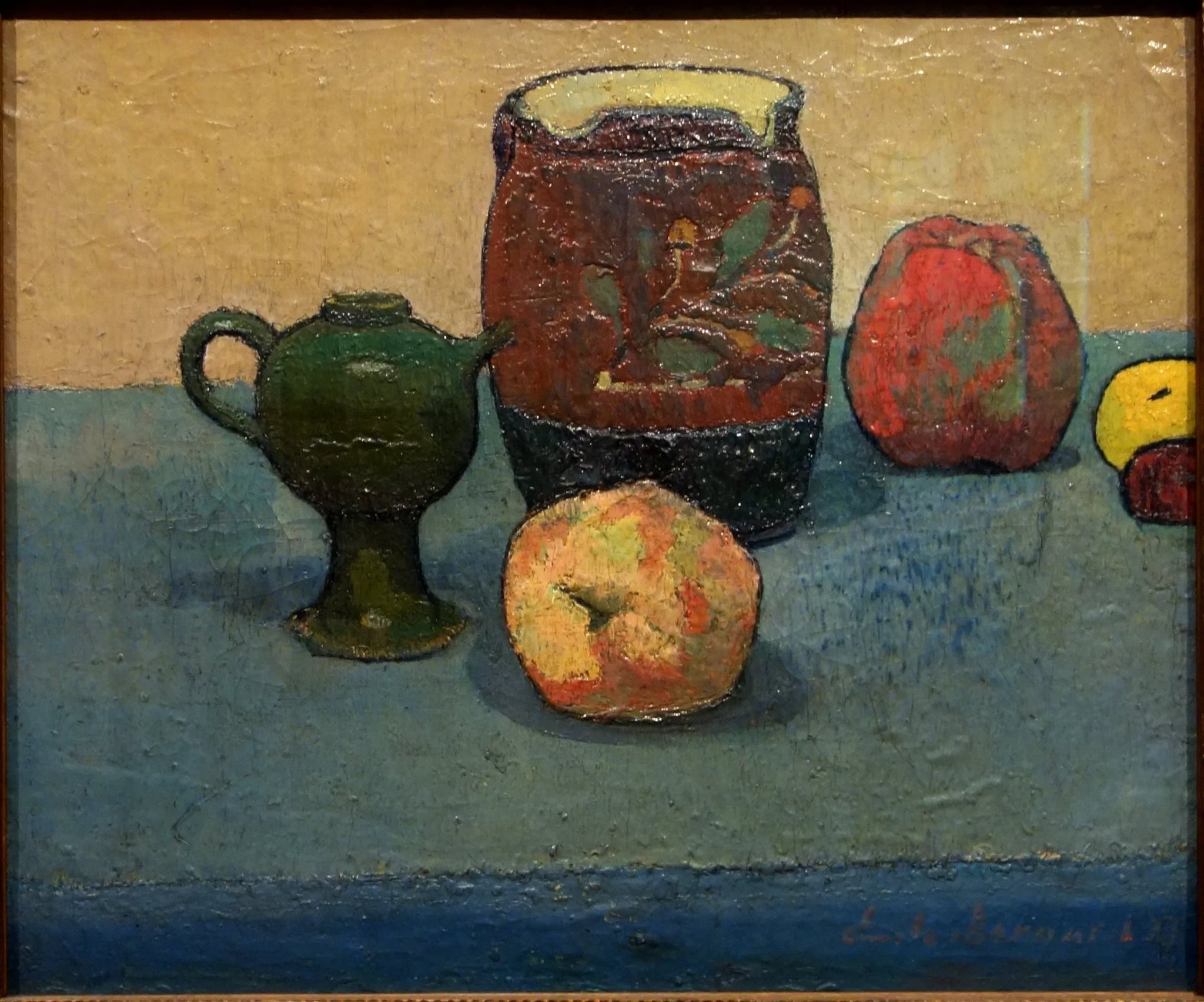 Pots de grès et pommes - Émile Bernard image 1 copie de tableau peinte à la main