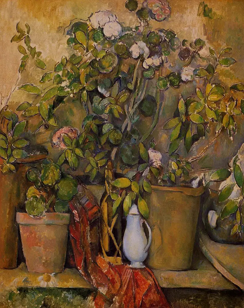 Pots en terre cuite et fleurs - Paul Cézanne