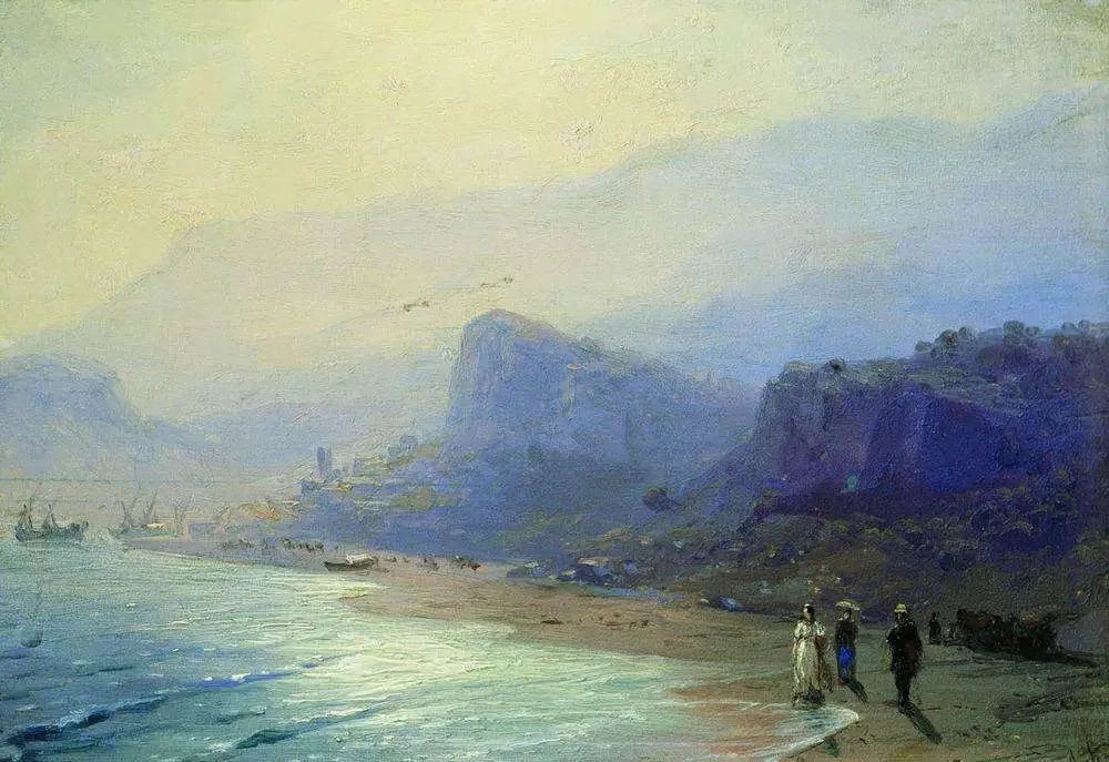 Pouchkine et Raevskaya à Gurzuf - Ivan Aïvazovski image 1 tableau peint à l’huile sur toile