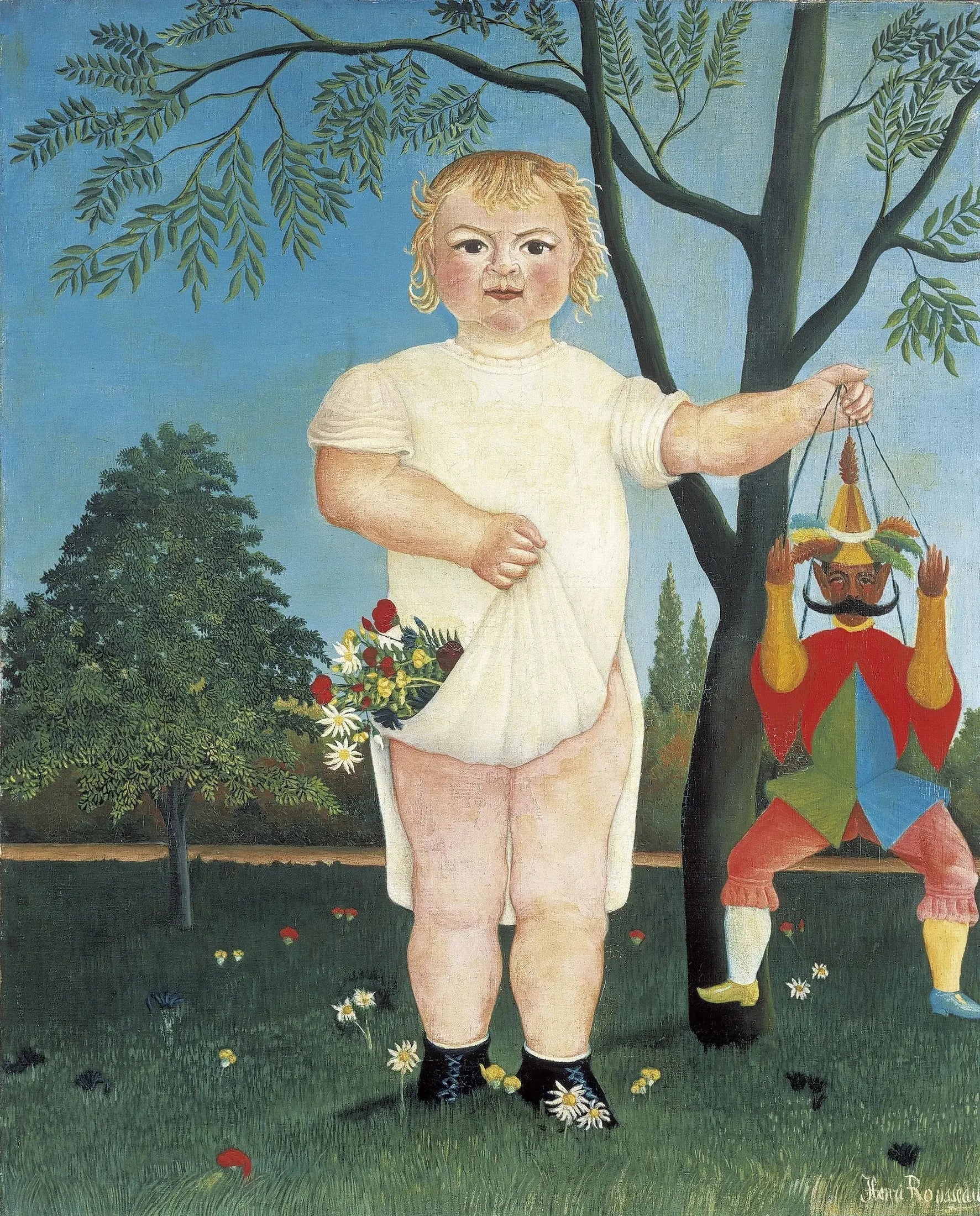 Pour fêter le bébé ! - Henri Rousseau image 1 reproduction de peinture à l’huile