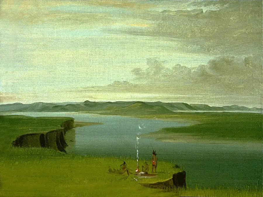 Prairie Bluffs au lever du soleil, près de l'embouchure de la rivière Yellowstone - George Catlin
