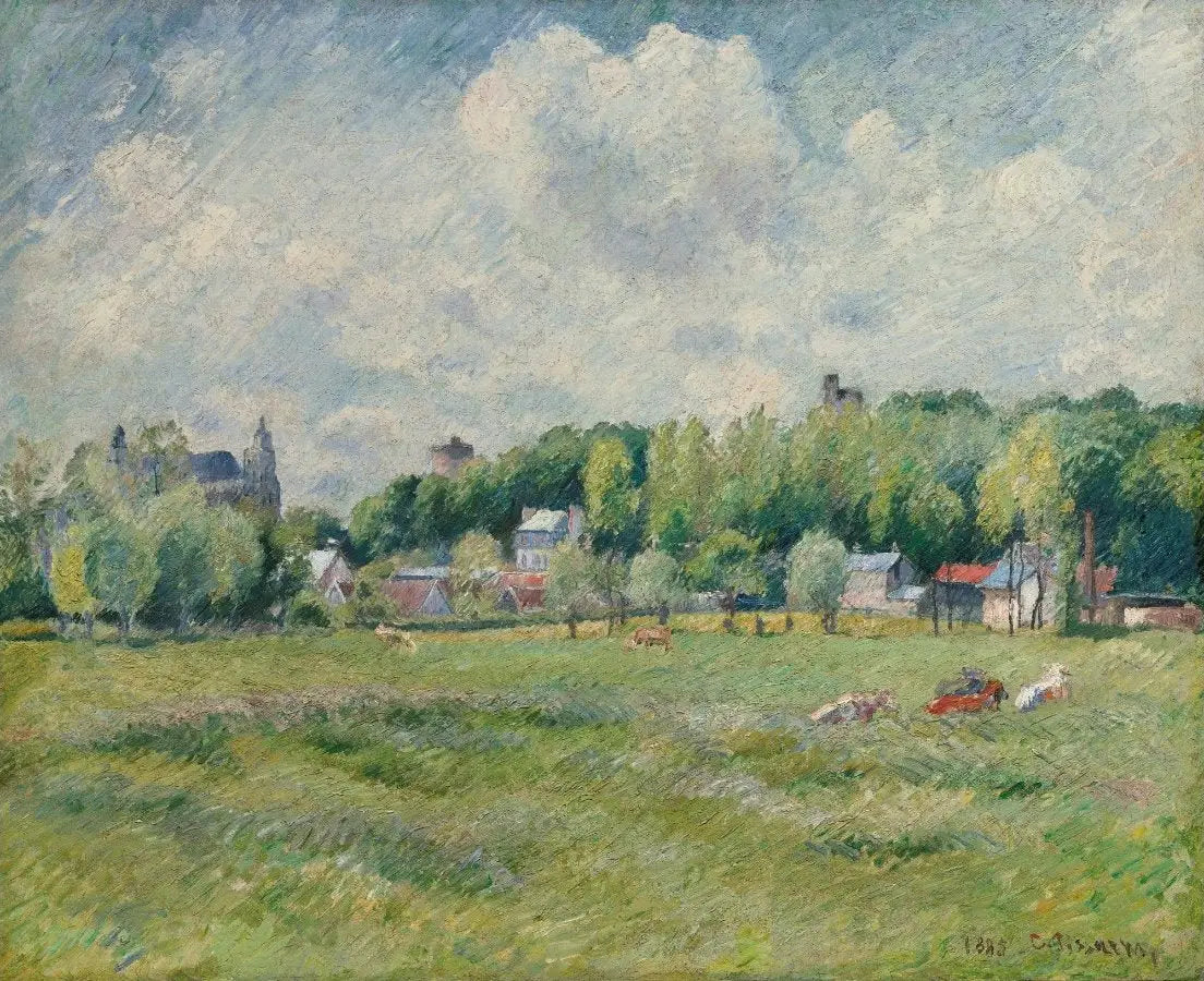 Prairies à Gisors - Camille Pissarro image 1 copie peinte à la main à l’huile