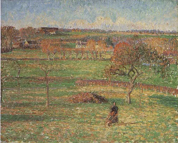 Prairies de Bazincourt, automne - Camille Pissarro