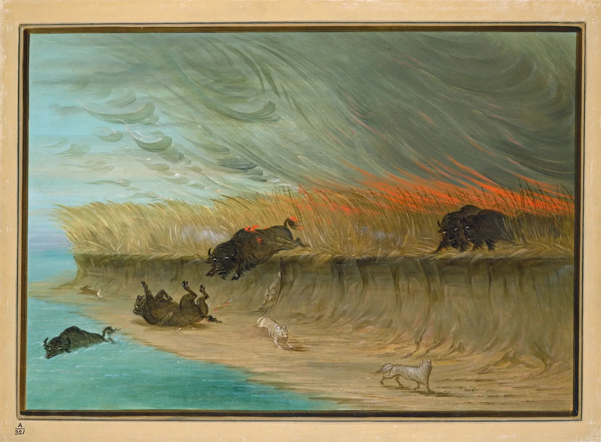 Prairies en feu - George Catlin image 1 tableau peint à l’huile sur toile