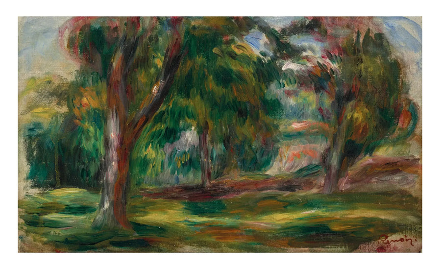 pré et arbres - Pierre-Auguste Renoir