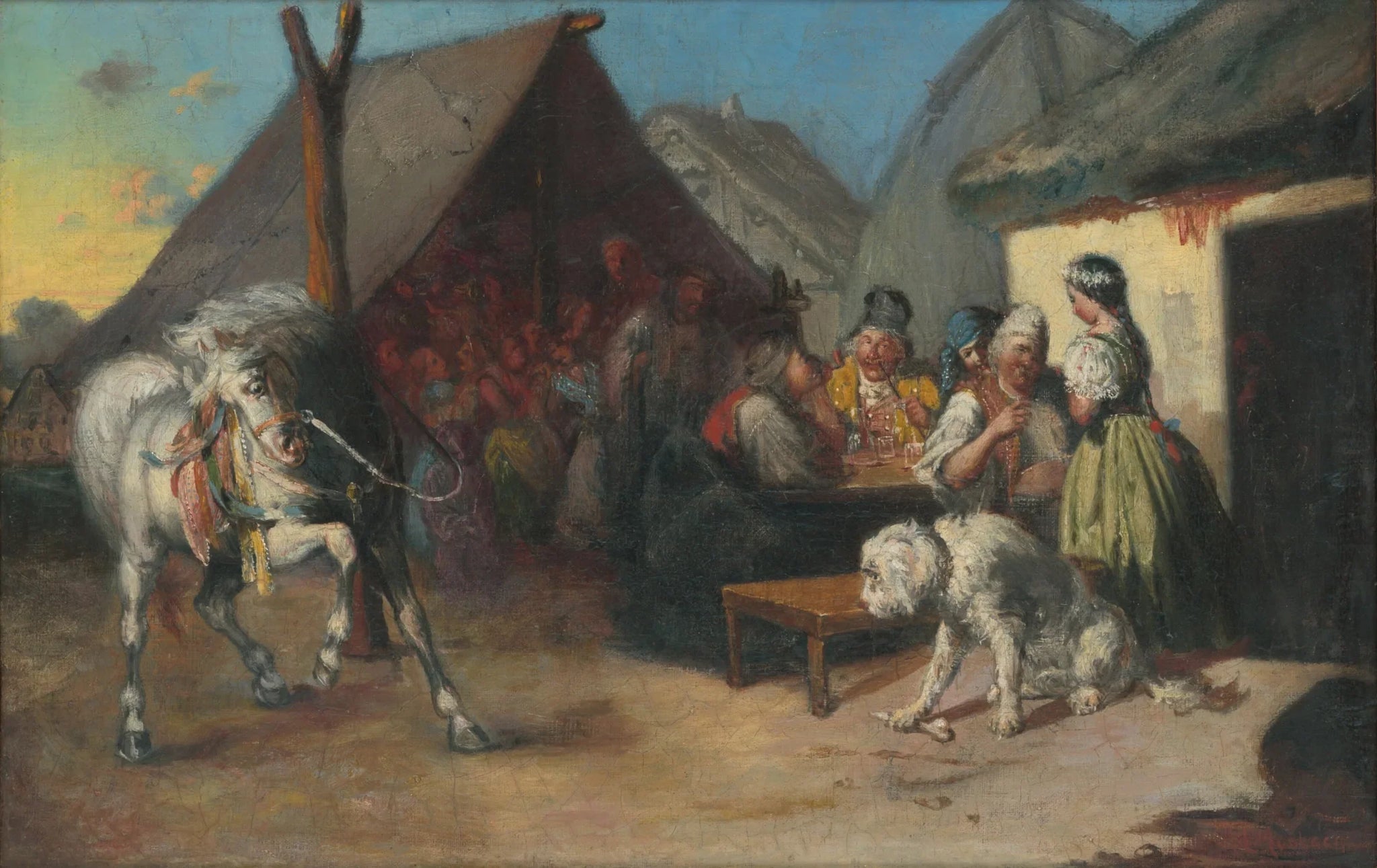Pred krčmou - Mihály Munkácsy image 1 reproduction de peinture à l’huile