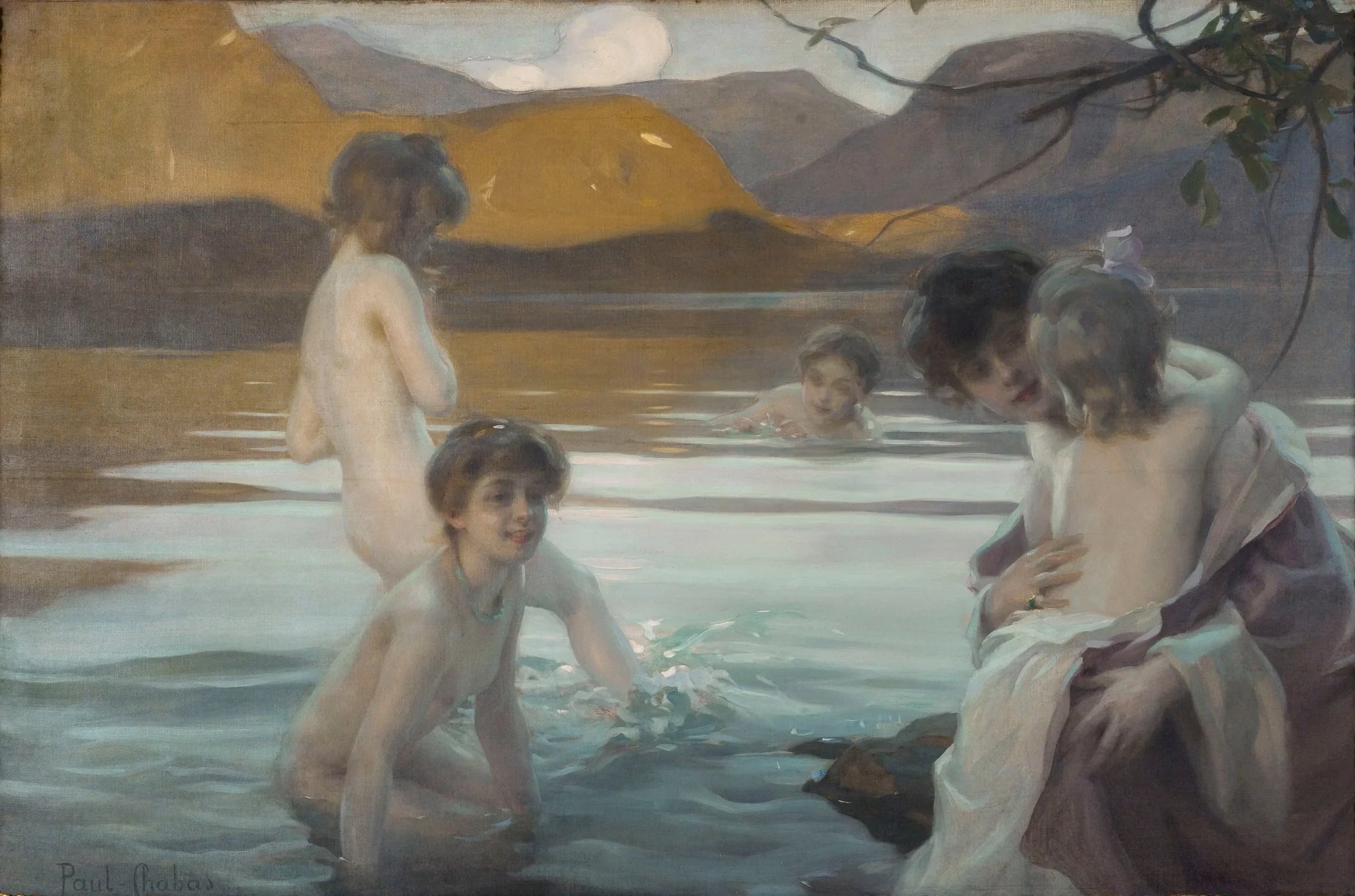 Premier Bain - Paul Chabas image 1 reproduction artisanale de tableau