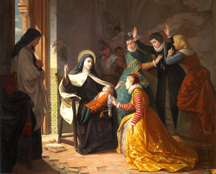 Premier miracle de Sainte Thérèse de Jésus. Résurrection de son neveu Don Gonzalo Ovalle, fils de sa sœur Doña Juana de Ahumada - Luis de Madrazo